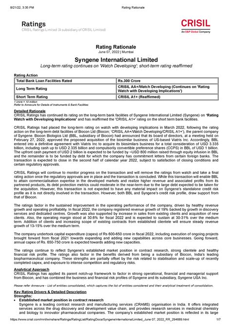 kncgroupreports|Rating Rationale .